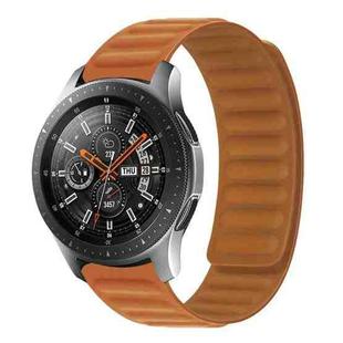 20mm Contrast Color Magnetic Silicone Watch Band(Golden Brown)