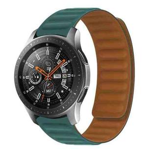 20mm Contrast Color Magnetic Silicone Watch Band(Malachite Green)