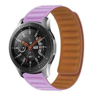 20mm Contrast Color Magnetic Silicone Watch Band(Light Purple)