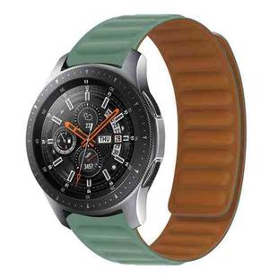 20mm Contrast Color Magnetic Silicone Watch Band(Pine Green)