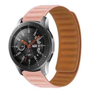 22mm Contrast Color Magnetic Silicone Watch Band(Pink Sand)