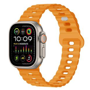 For Apple Watch Ultra 49mm Reverse Buckle Breathable Silicone Watch Band(California Poppy)