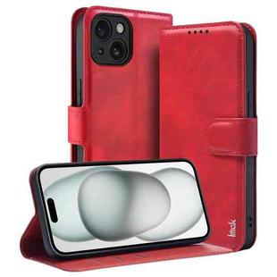 For iPhone 15 IMAK Count Series Flip Leather Phone Case(Red)