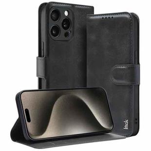 For iPhone 15 Pro IMAK Count Series Flip Leather Phone Case(Black)