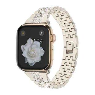 For Apple Watch Series 5 44mm Bling Diamond Chain Metal Watch Band(Starlight)