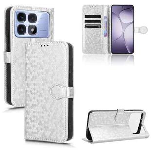 For Redmi K70 Ultra Honeycomb Dot Texture Leather Phone Case(Silver)