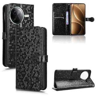 For Redmi K80 / K80 Pro Honeycomb Dot Texture Leather Phone Case(Black)