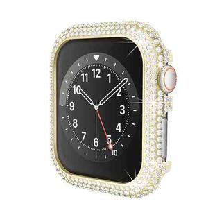 For Apple Watch Series 6 / 5 / 4 / SE 44mm Hollowed Diamond Metal Watch Case(Gold)