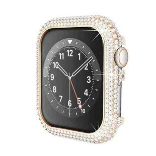 For Apple Watch Series 6 / 5 / 4 / SE 40mm Hollowed Diamond Metal Watch Case(Rose Gold)