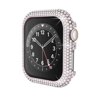 For Apple Watch Series 6 / 5 / 4 / SE 40mm Hollowed Diamond Metal Watch Case(Rose Pink)