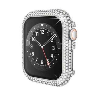 For Apple Watch Series 6 / 5 / 4 / SE 40mm Hollowed Diamond Metal Watch Case(Starlight)