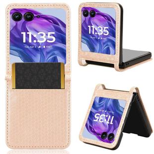 For Motorola Razr 60 Honeycomb Dot Texture Card Slot Leather Phone Case(Gold)