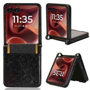 For Motorola Razr 60 Ultra Honeycomb Dot Texture Card Slot Leather Phone Case(Black)