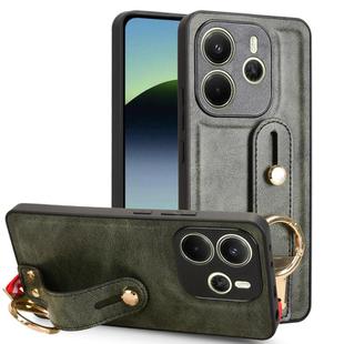 For Redmi Note 14 4G 163.25mm Wristband Leather Back Phone Case(Green)