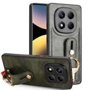 For Redmi Note 14 Pro 4G Wristband Leather Back Phone Case(Green)