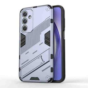 For Samsung Galaxy M35 5G Punk Armor 2 in 1 PC + TPU Shockproof Phone Case with Invisible Holder(Grey)