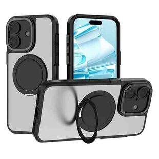 For iPhone 16 Plus Bodyguard Rotating Bracket MagSafe Phone Case(Black)