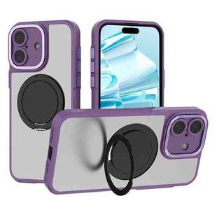 For iPhone 16 Plus Bodyguard Rotating Bracket MagSafe Phone Case(Purple)