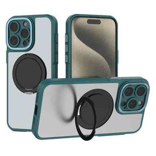 For iPhone 15 Pro Max Bodyguard Rotating Bracket MagSafe Phone Case(Green)