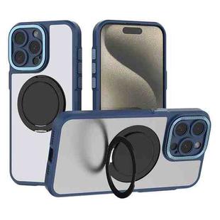 For iPhone 15 Pro Bodyguard Rotating Bracket MagSafe Phone Case(Blue)