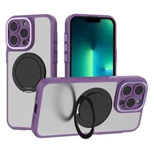 For iPhone 13 Pro Max Bodyguard Rotating Bracket MagSafe Phone Case(Purple)