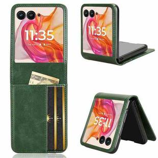 For Motorola Razr 50 Ultra Skin Feel Card Slot Leather Phone Case(Green)