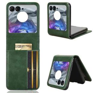 For Motorola Razr 50 Skin Feel Card Slot Leather Phone Case(Green)