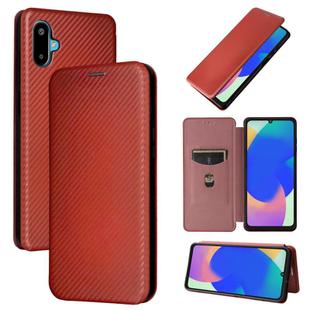 For Samsung Galaxy M06 5G / F06 5G Carbon Fiber Texture Flip Leather Phone Case(Brown)