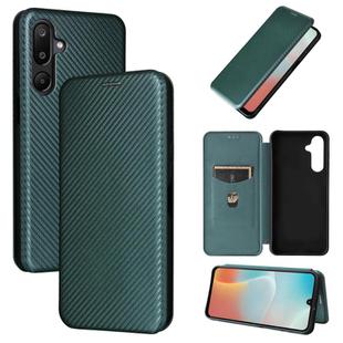 For Samsung Galaxy M16 5G / F16 5G Carbon Fiber Texture Flip Leather Phone Case(Green)