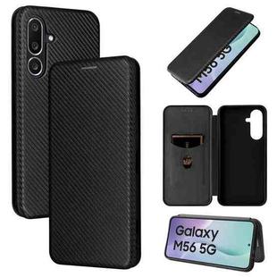 For Samsung Galaxy M56 5G Carbon Fiber Texture Flip Leather Phone Case(Black)