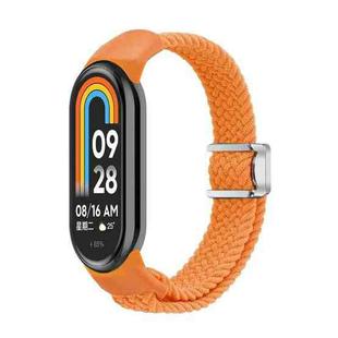 For Xiaomi Smart Band 9 / 8 Nylon Braided Loop Magnetic Buckle Integrated Watch Band(Orange)