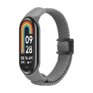 For Xiaomi Smart Band 9 / 8 Nylon Braided Loop Magnetic Buckle Integrated Watch Band(Grey)