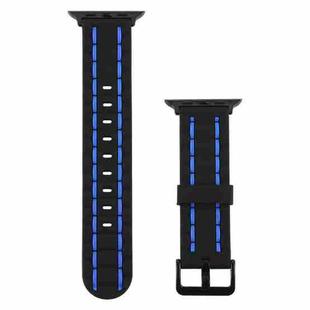For Apple Watch 5 & 4 44mm / 3 & 2 & 1 42mm Silicone Wave Style Watch Band(Blue)