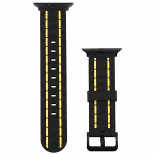 For Apple Watch 5 & 4 44mm / 3 & 2 & 1 42mm Silicone Wave Style Watch Band(Yellow)