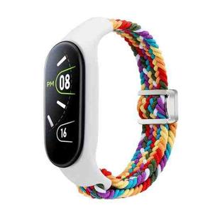 For Xiaomi Mi Band 7 / 6 / 5 / 4 / 3 Nylon Braided Loop Magnetic Buckle Integrated Watch Band(Rainbow)