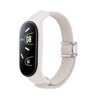 For Xiaomi Mi Band 7 / 6 / 5 / 4 / 3 Nylon Braided Loop Magnetic Buckle Integrated Watch Band(Starlight)