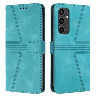 For Samsung Galaxy S24 FE 5G Triangle Solid Color Leather Phone Case(Green)