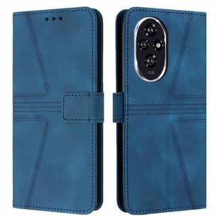 For Honor 200 Pro Triangle Solid Color Leather Phone Case(Blue)