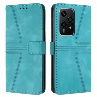 For Honor 200 Lite Global Triangle Solid Color Leather Phone Case(Green)