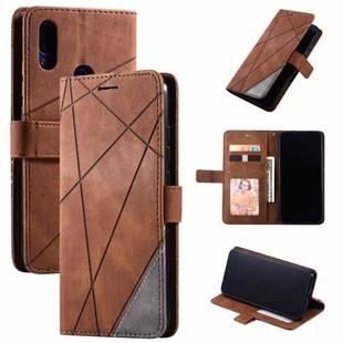 For Xiaomi Redmi Note 7 / Note 7 Pro Skin Feel Splicing Horizontal Flip Leather Case with Holder & Card Slots & Wallet & Photo Frame(Brown)