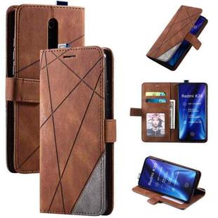 For Xiaomi Mi 9T Pro / Redmi K20 Pro Skin Feel Splicing Horizontal Flip Leather Case with Holder & Card Slots & Wallet & Photo Frame(Brown)