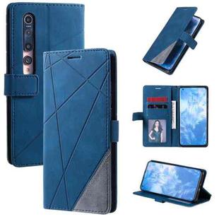 For Xiaomi Mi 10 5G / Mi 10 Pro 5G Skin Feel Splicing Horizontal Flip Leather Case with Holder & Card Slots & Wallet & Photo Frame(Blue)