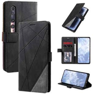 For Xiaomi Mi 10 5G / Mi 10 Pro 5G Skin Feel Splicing Horizontal Flip Leather Case with Holder & Card Slots & Wallet & Photo Frame(Black)