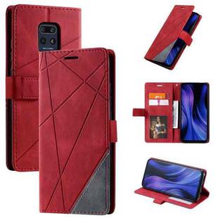 For Xiaomi Redmi 10X Pro 5G / 10X 5G Skin Feel Splicing Horizontal Flip Leather Case with Holder & Card Slots & Wallet & Photo Frame(Red)