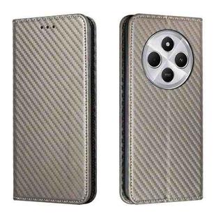 For Redmi A4 5G Carbon Fiber Texture Magnetic Flip Leather Phone Case(Grey)