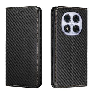 For Redmi Note 14 Pro 4G Carbon Fiber Texture Magnetic Flip Leather Phone Case(Black)