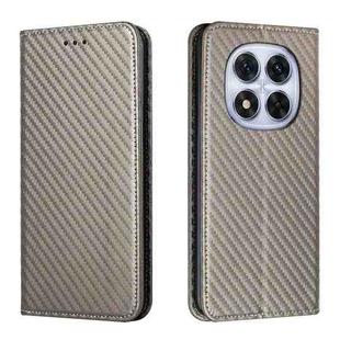 For Redmi Note 14 Pro 4G Carbon Fiber Texture Magnetic Flip Leather Phone Case(Grey)