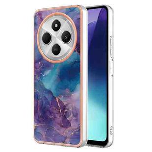 For Redmi 14C 4G Electroplating Marble Dual-side IMD Phone Case(Purple 016)