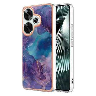 For Xiaomi Poco F6 5G Electroplating Marble Dual-side IMD Phone Case(Purple 016)