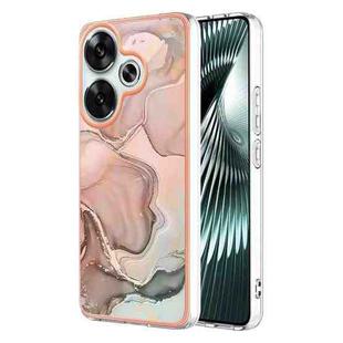 For Xiaomi Poco F6 5G Electroplating Marble Dual-side IMD Phone Case(Rose Gold 015)